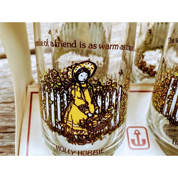 Vintage Anchor Hocking Holly Hobbie set 4 Drinking Glasses NEW In Box - Picture 4 of 7